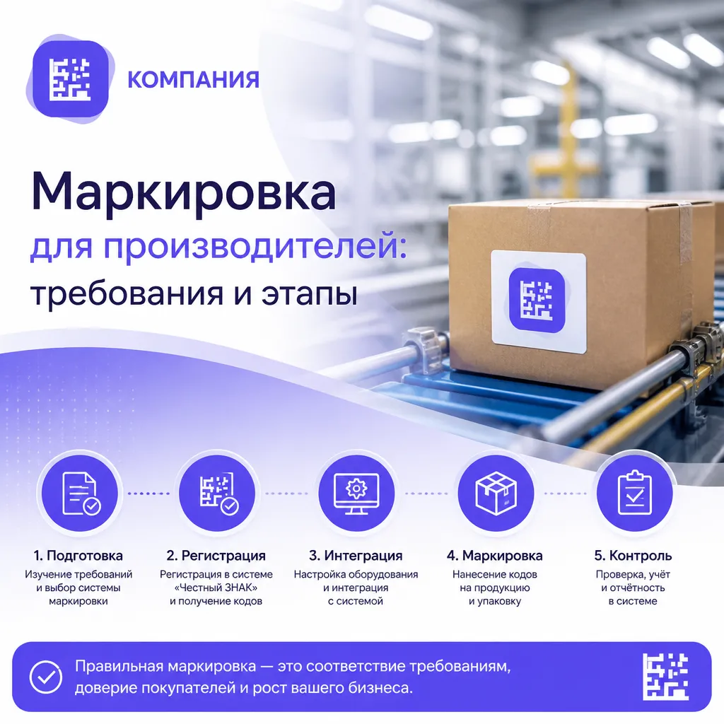 Маркировка для производителей: требования и этапы внедрения