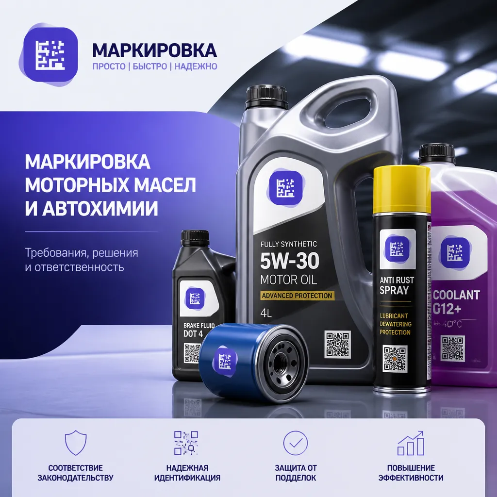 Маркировка моторных масел и автохимии в системе «Честный знак»