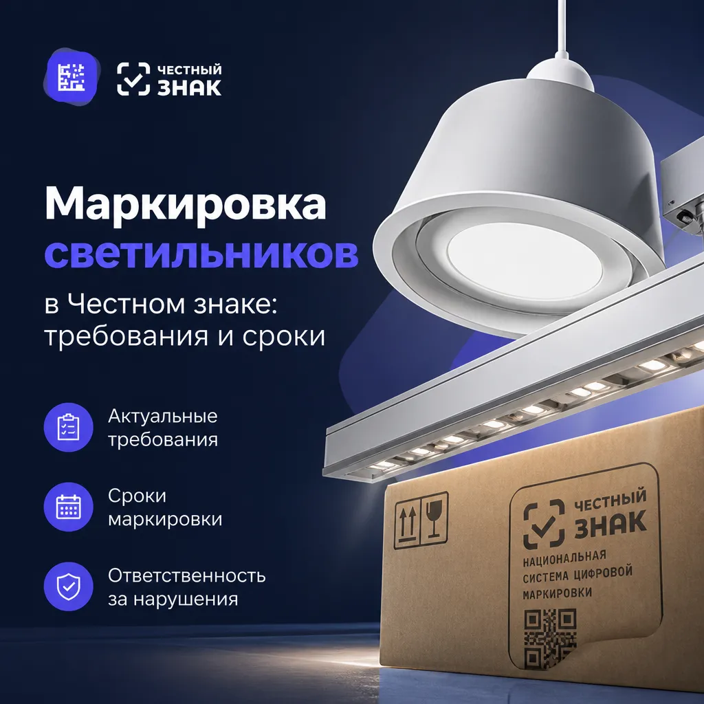 Маркировка светильников в системе «Честный знак»: требования, сроки и пошаговое внедрение