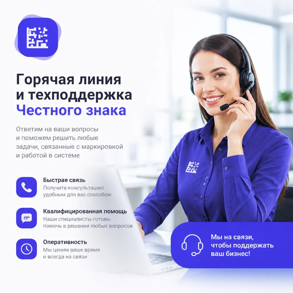 Горячая линия и техподдержка Честного знака