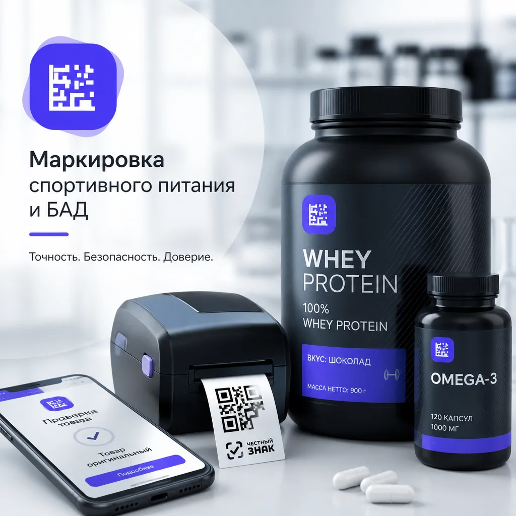 Маркировка спортивного питания и БАД в системе «Честный знак»