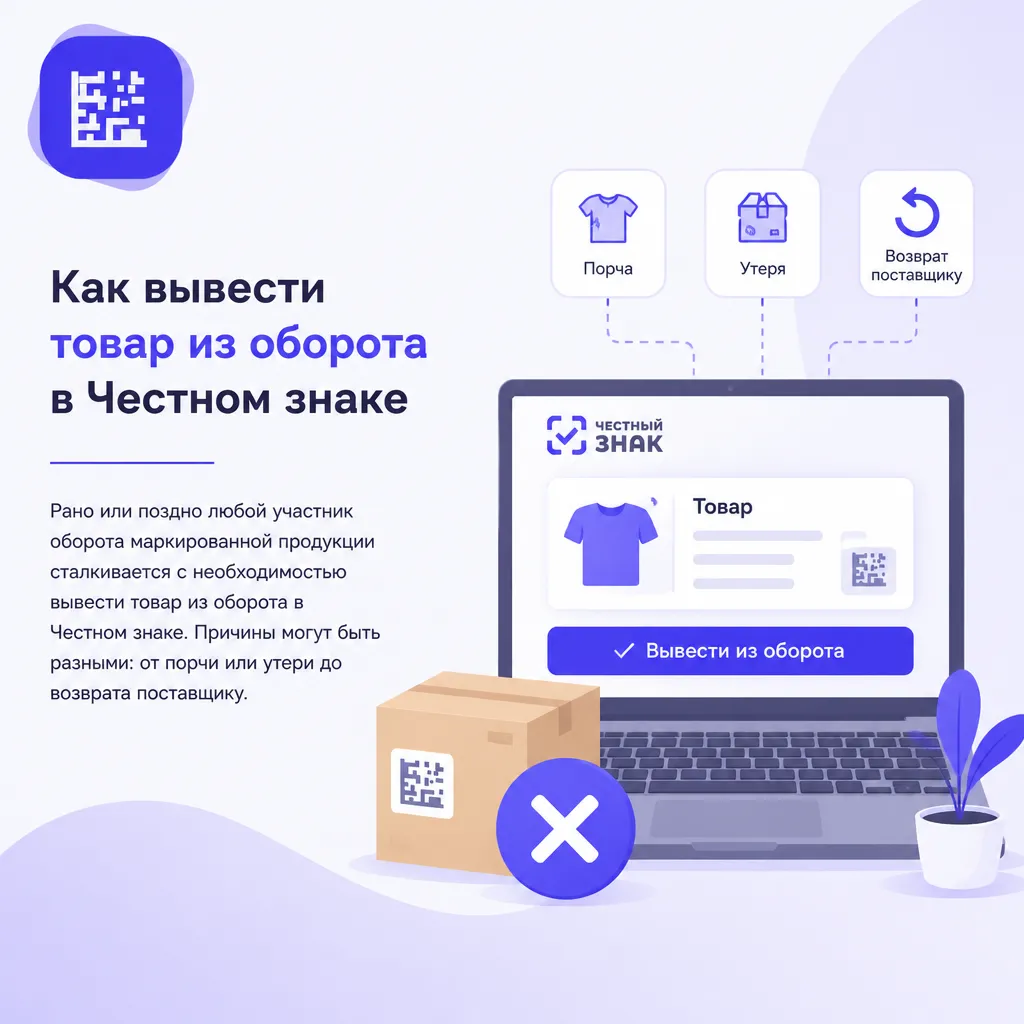 Как вывести товар из оборота в Честном знаке - иллюстрация 1