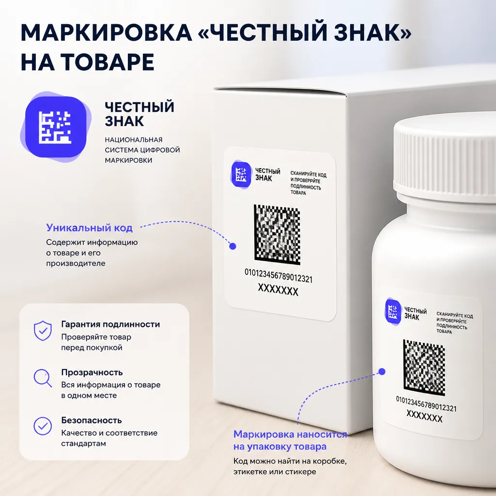 Как выглядит маркировка Честный знак на товаре - иллюстрация 1