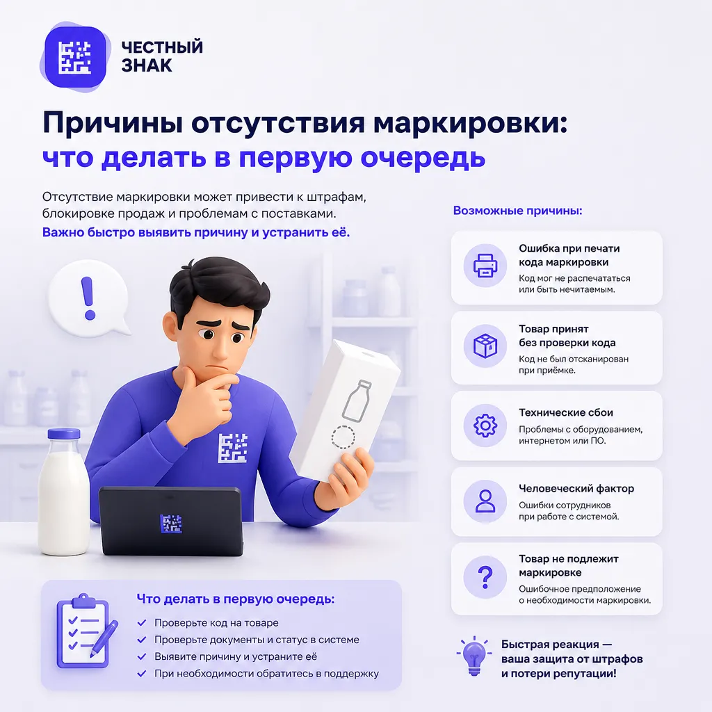 Что делать, если нет маркировки на товаре - иллюстрация 1