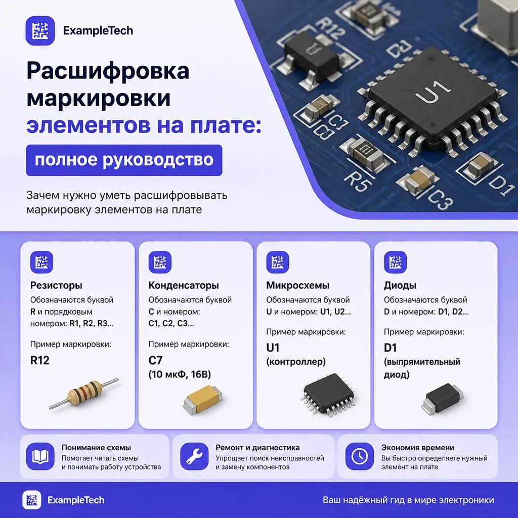 Расшифровка маркировки элементов на плате - иллюстрация 1