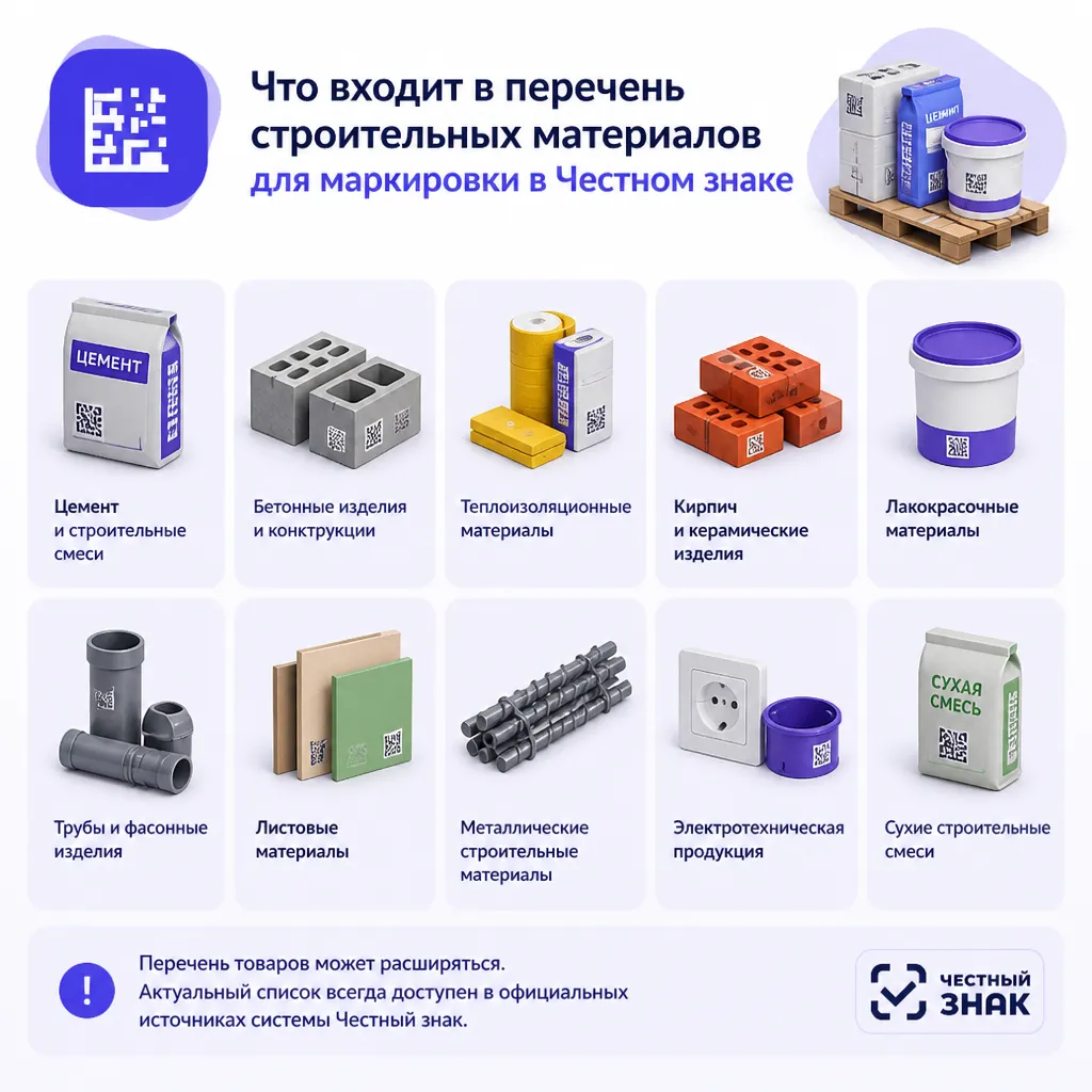 Маркировка строительных материалов в Честном знаке - иллюстрация 1