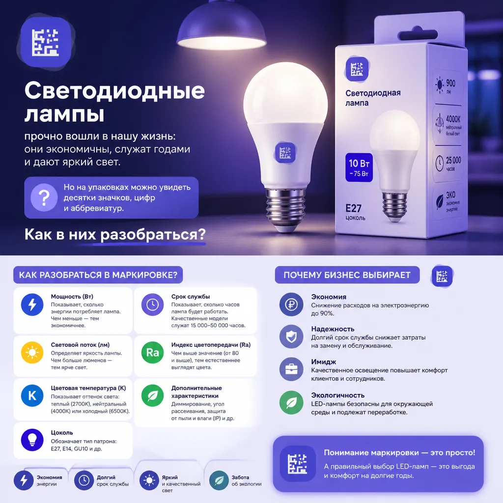 Маркировка светодиодных ламп и светильников - иллюстрация 1