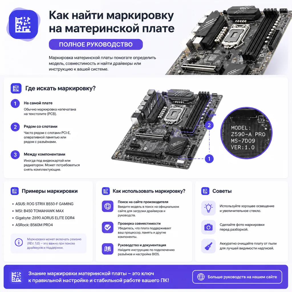 Как найти маркировку на материнской плате - иллюстрация 1