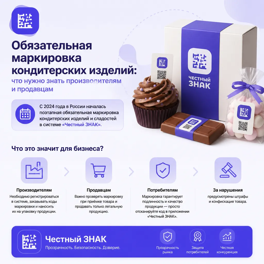 Маркировка кондитерских изделий и сладостей - иллюстрация 1